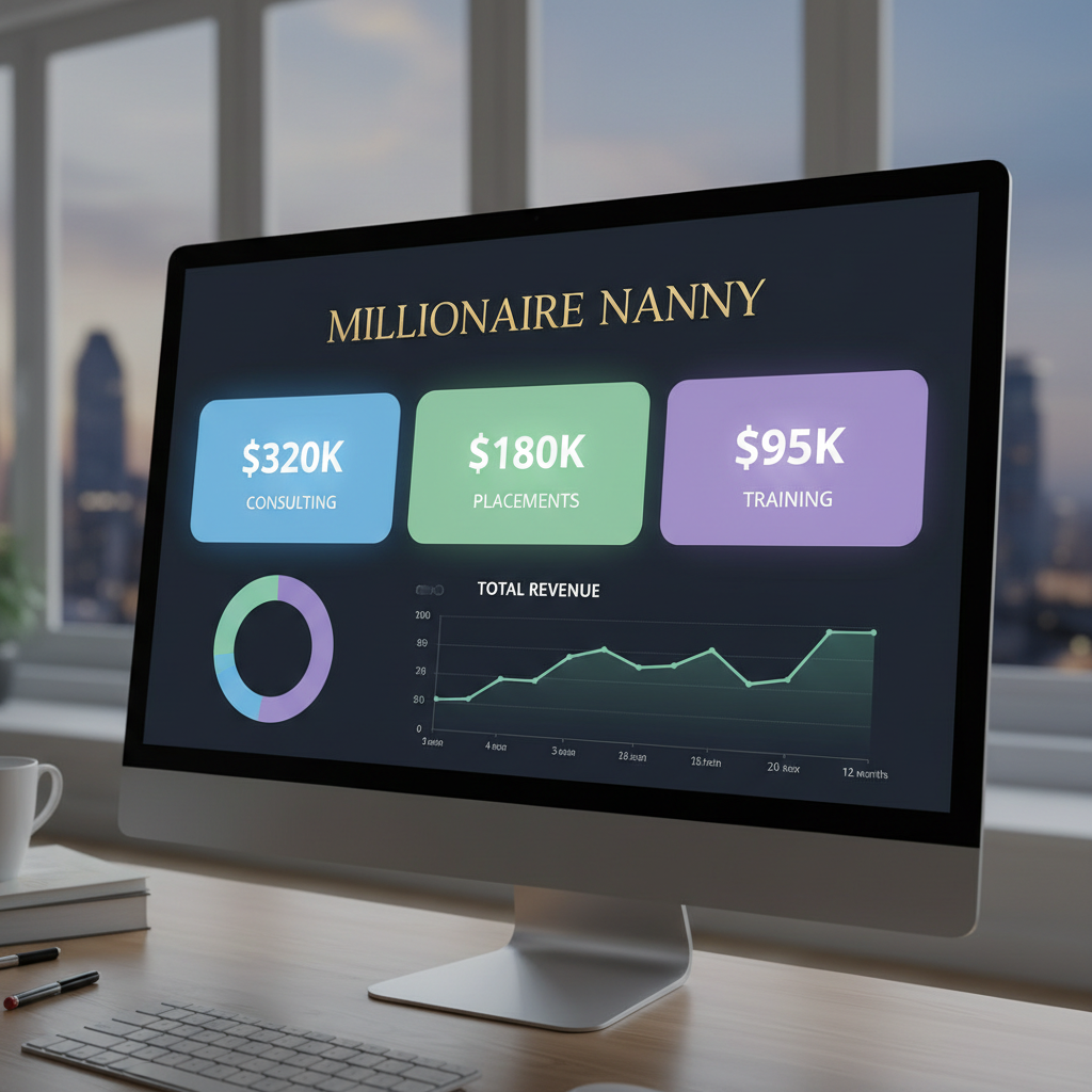 Millionaire nanny revenue dashboard