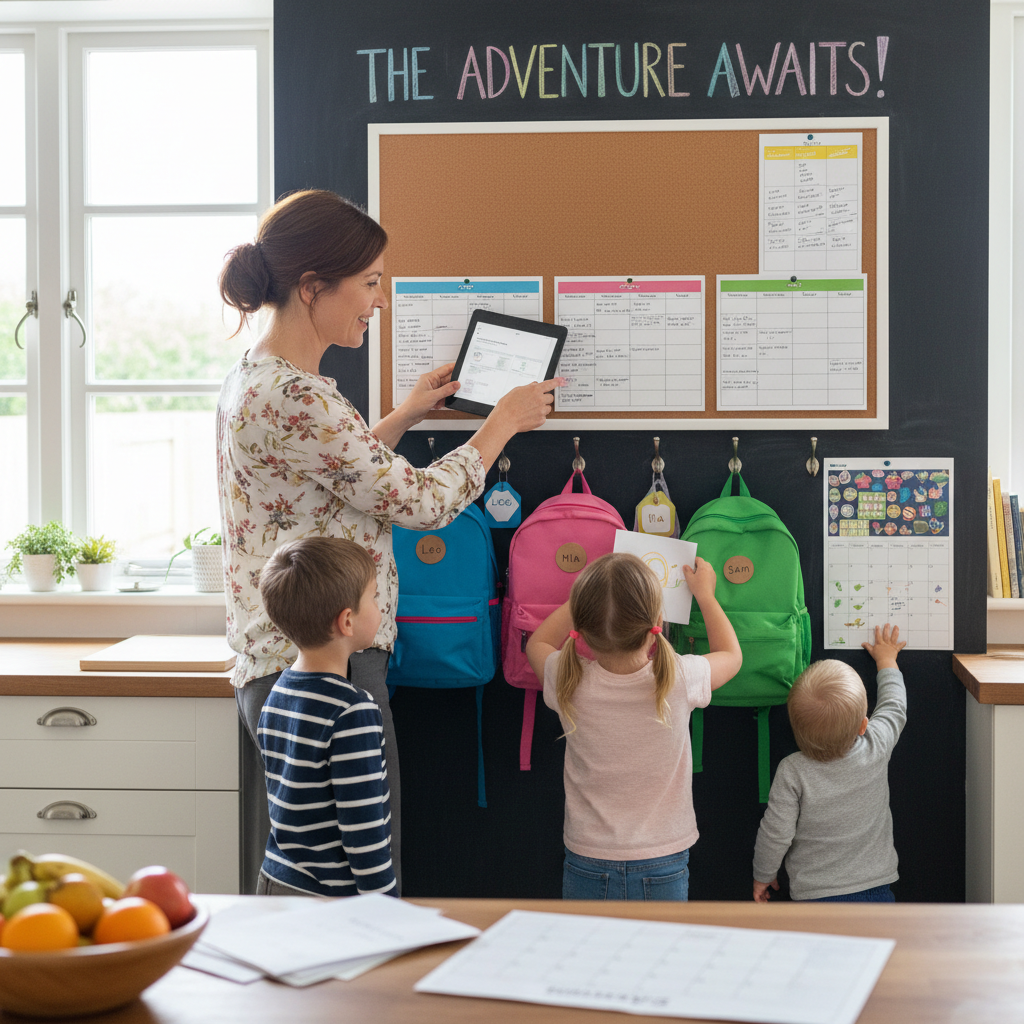 Nanny coordinating multiple kids' schedules