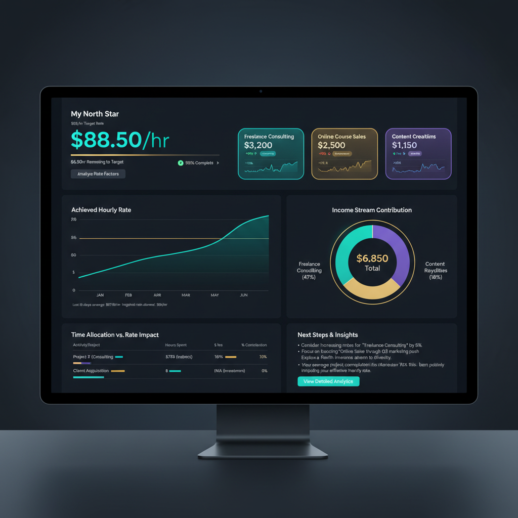 Career accelerator dashboard tracking achievements