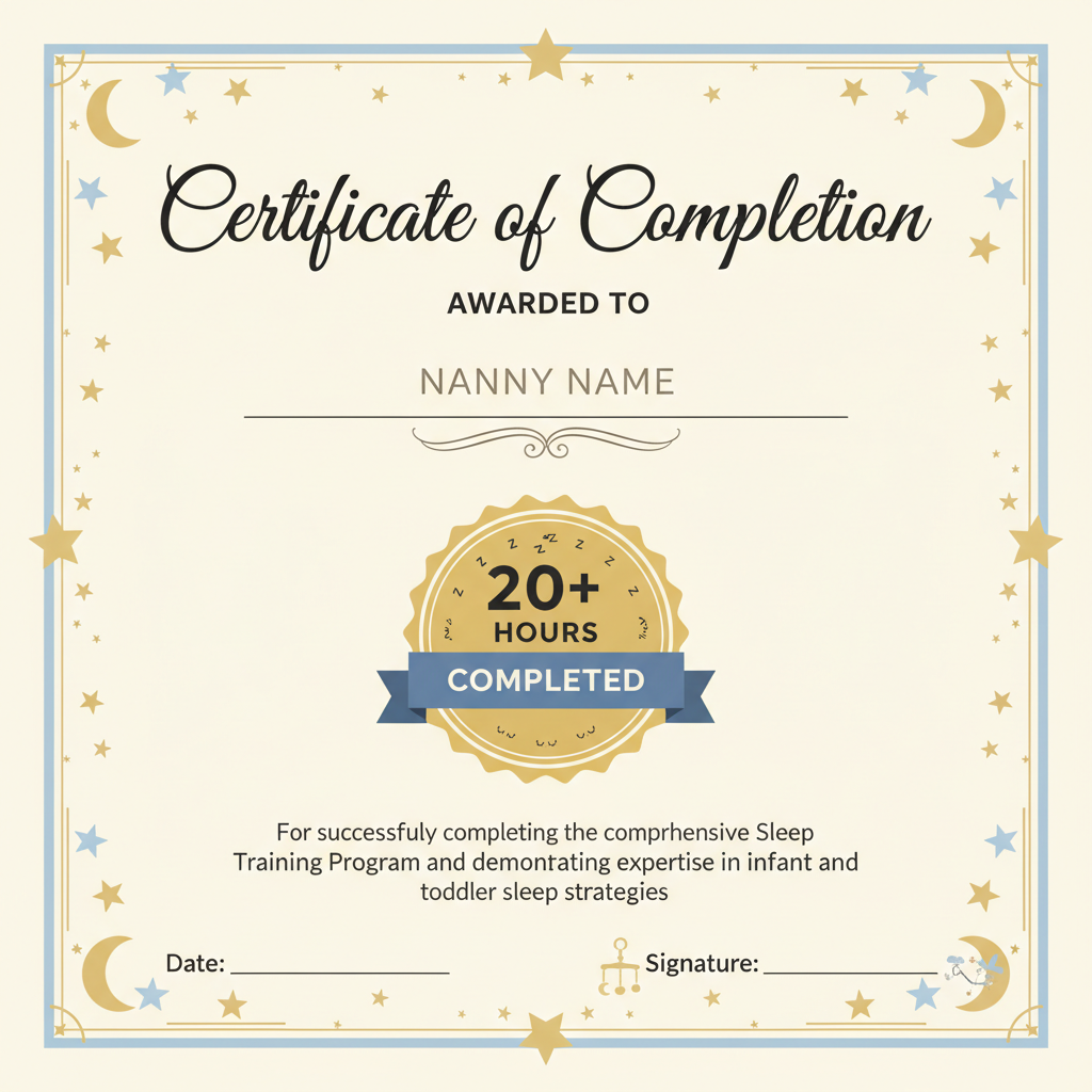 Sleep training certification template