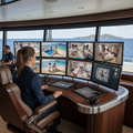 Superyacht nanny command center on vessel bridge