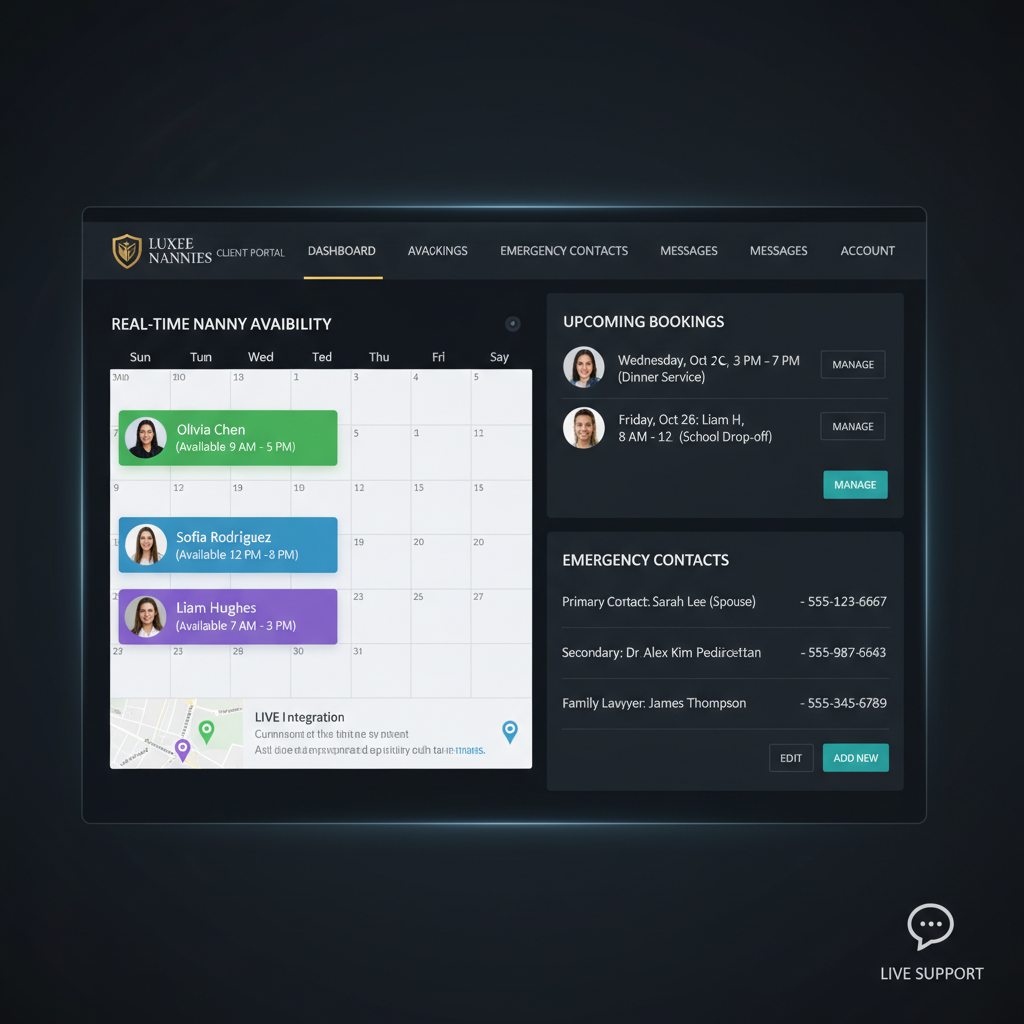 VIP client portal with real-time availability