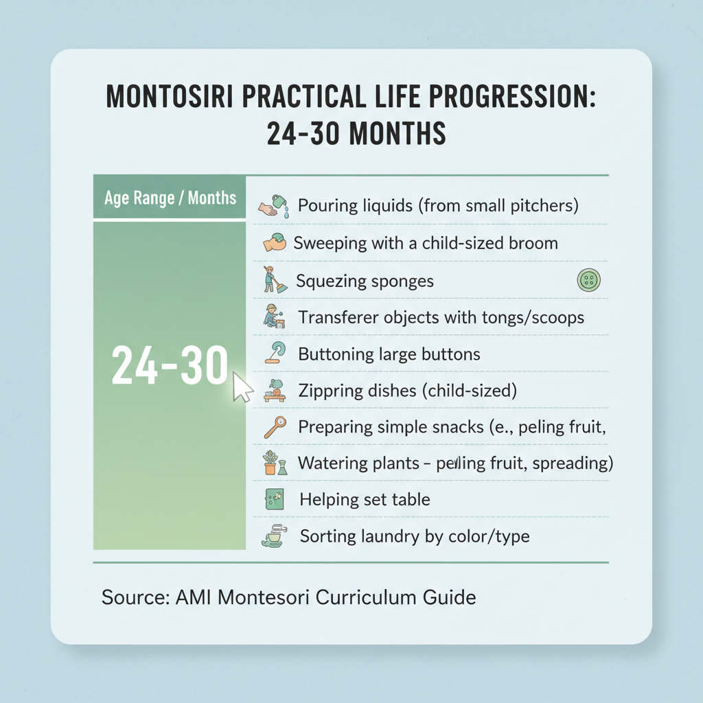 Montessori activity progression chart