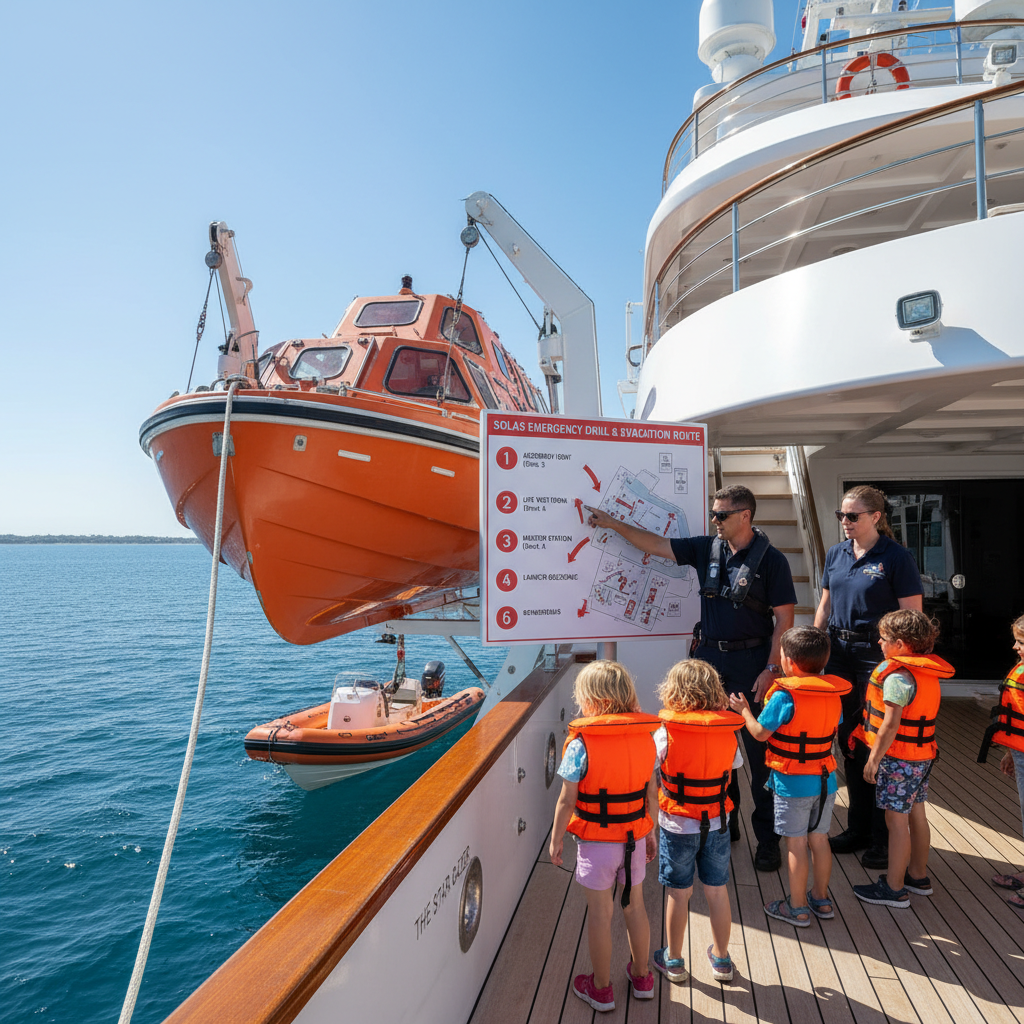 Yacht childcare SOLAS emergency drill