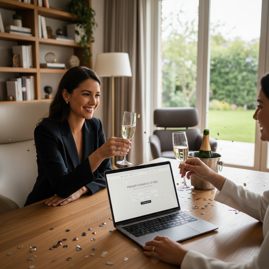 Nanny entrepreneur launching agency website