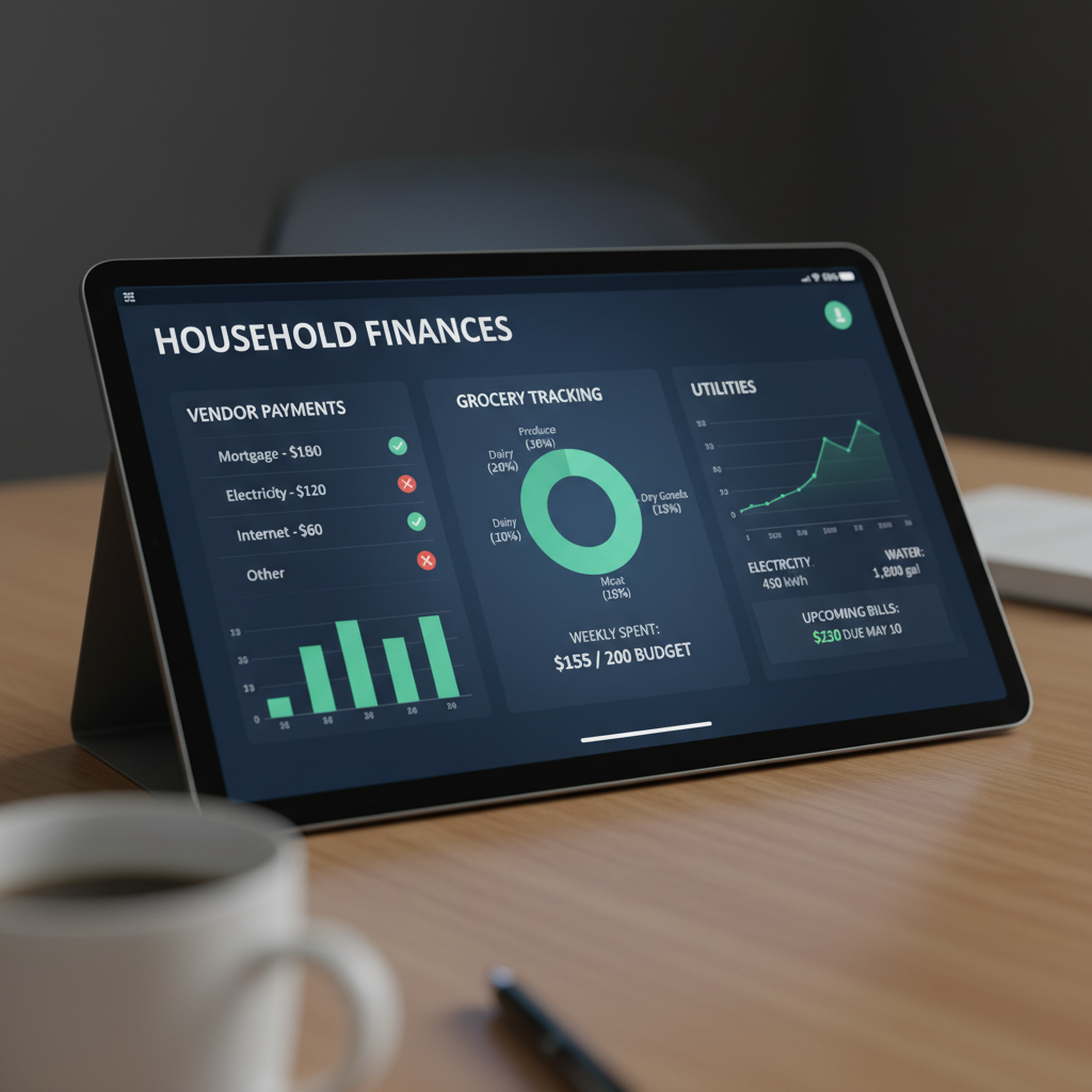 Household budget dashboard