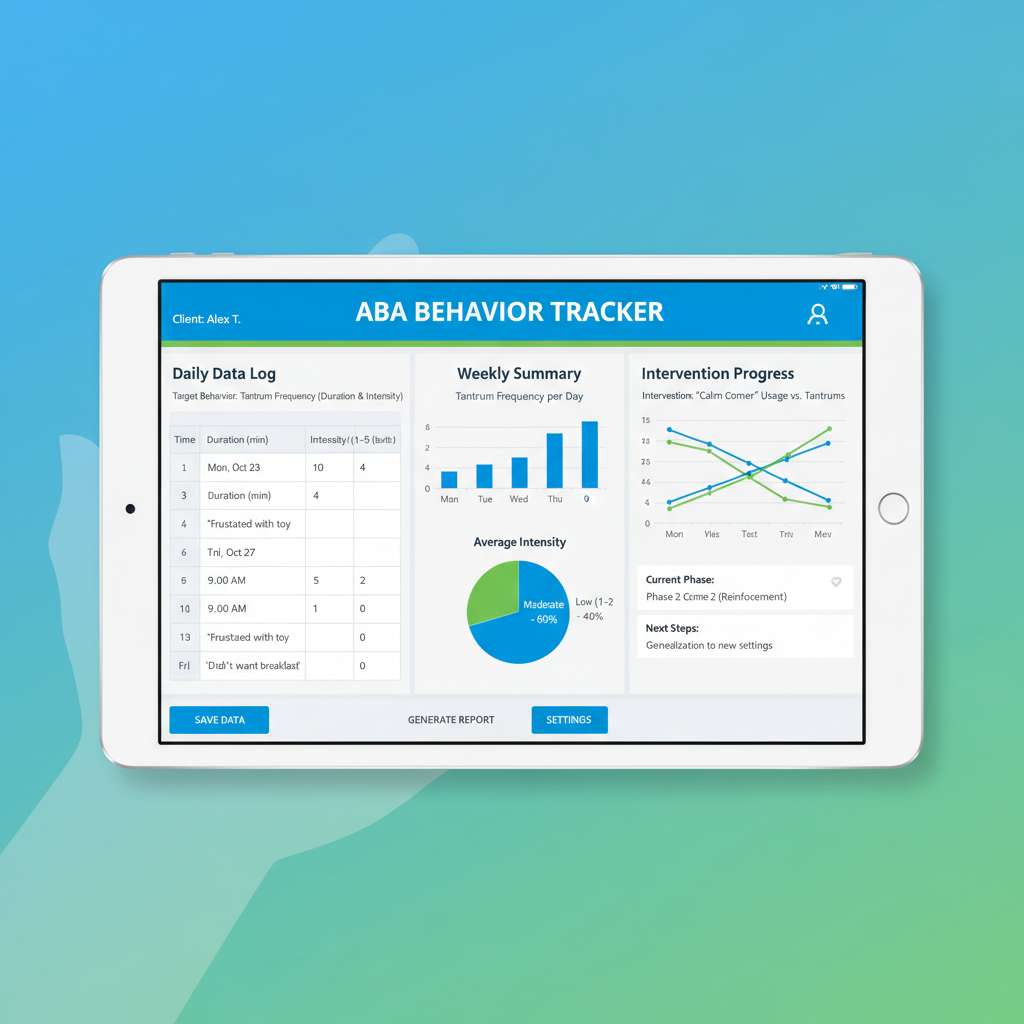 ABA behavior chart with data tracking